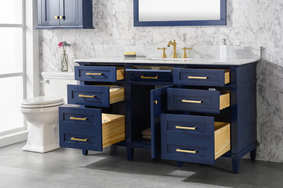 60" Single Sink Vanity, Blue