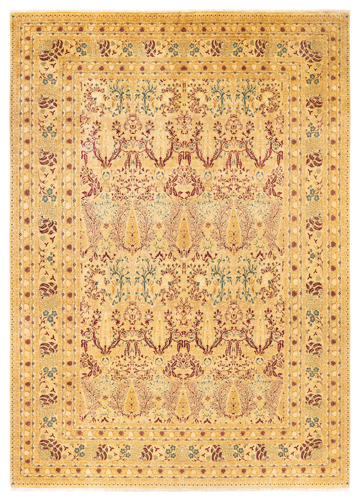 Mogul, One-of-a-Kind Hand-Knotted Area Rug Yellow, 10'1"x14'2"