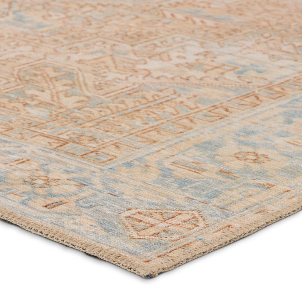 Vibe Mabel Medallion Beige/Blue Area Rug, 9'x12'