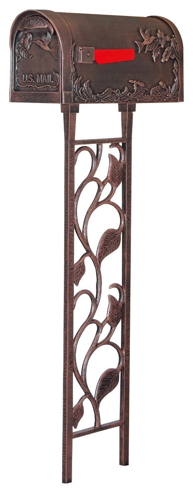 Floral Mailbox Post, Copper