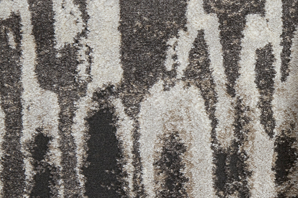 Weave & Wander Kayden Contemporary Abstract Rug, Gray/Charcoal, 2'10"x7'10" Runn