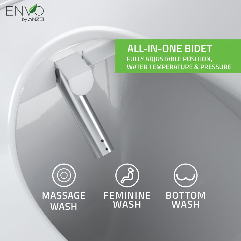 Electric Bidet Seat With Auto Lid, Heated, Self Cleaning, and Classic Remote
