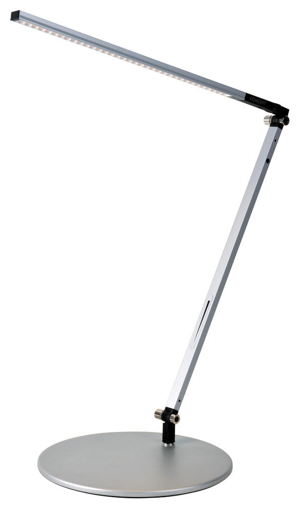 Z-Bar Solo Desk Lamp With Through-Table Mount, Cool Light, Silver