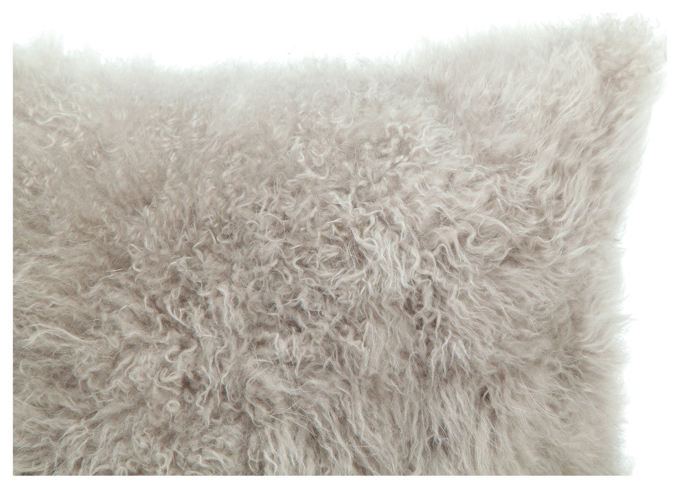 Contemporary Cashmere Fur Pillow Light Grey - Grey