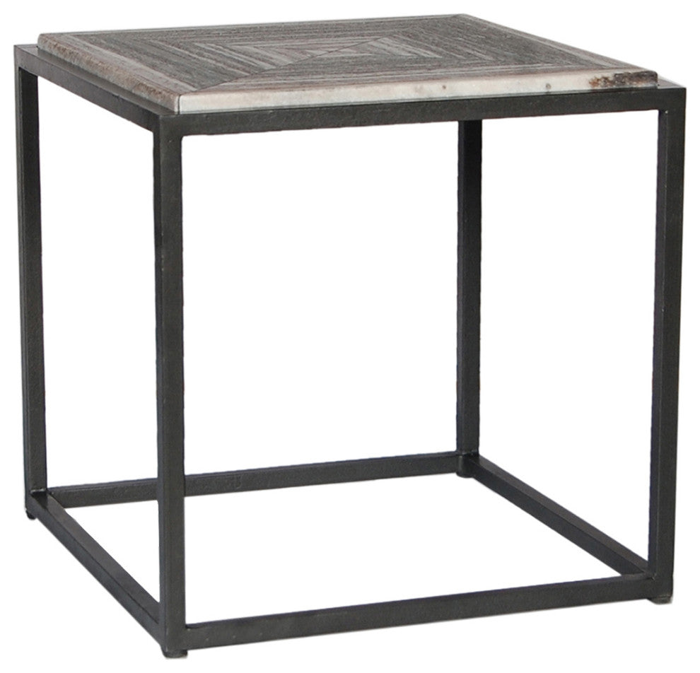 Contemporary Winslow Marble Side Table - Grey