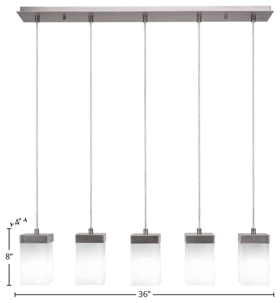 Nouvelle 5-Light Cord Linear Pendalier, Graphite/Square White Muslin