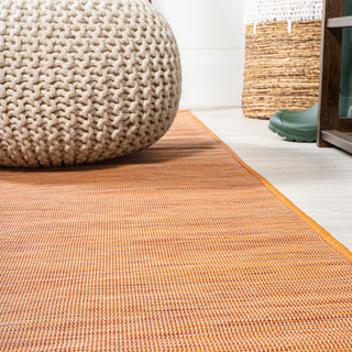 Ethan Modern Flatweave Solid, Orange, 2'x8'