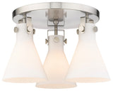 Innovations Newton Cone 3 18" Flush Mount Satin Nickel