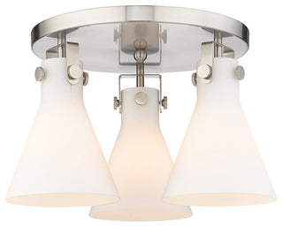 Innovations Newton Cone 3 18" Flush Mount Satin Nickel