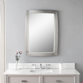 Uttermost Haskill Iron Glass and MDF Wood Mirror in Brushed Nickel