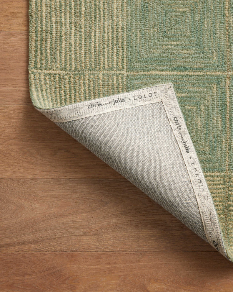Chris Loves Julia x Loloi Francis Green / Natural 2'-0" x 5'-0" Accent Rug