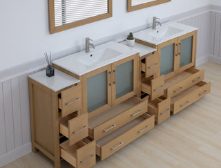 Vanity Art Freestanding Bathroom Vanity Set with Ceramic Top & Mirror
