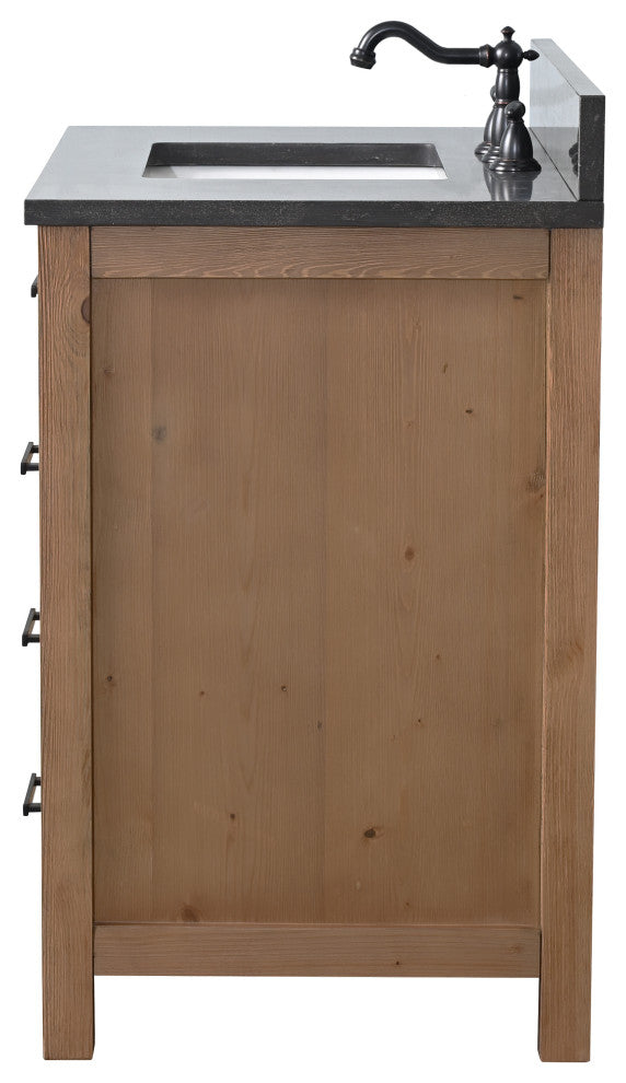 Jasper 36" Bathroom Vanity, Textured Natural, Blue Limestone