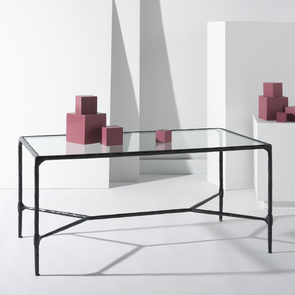 Safavieh Couture Isabellina Metal Coffee Table, Black / Clear