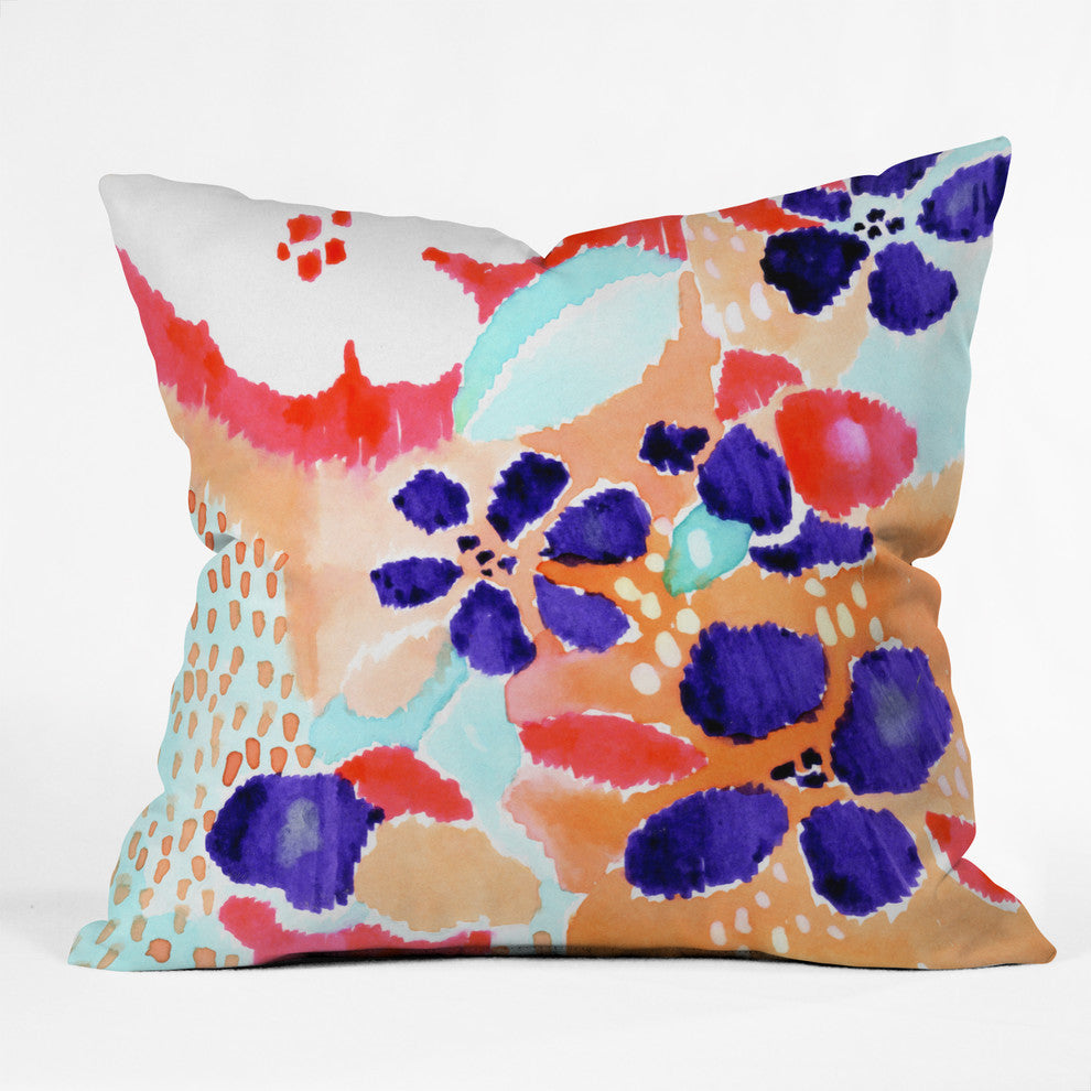 Deny Designs Cayenablanca Ikat Flowers Outdoor Throw Pillow