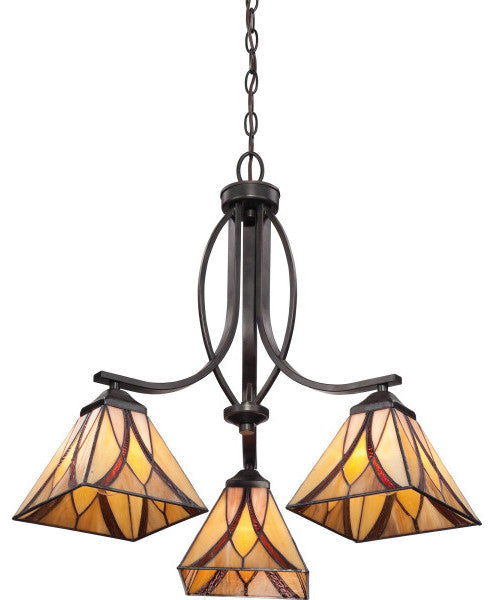 Asheville 3-Light Chandelier, Valiant Bronze