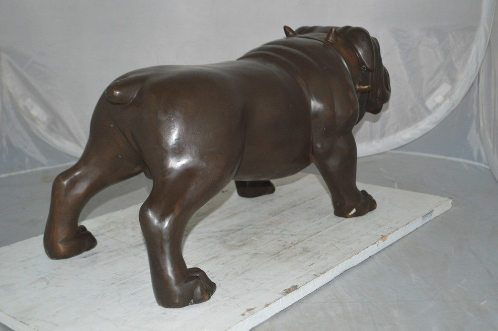 Bulldog Bronze Statue -  Size: 31"L x 14"W x 15"H.