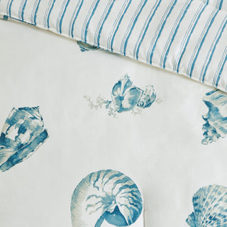 Harbor House Coastal Beach House Blue Seashells Comforter Set