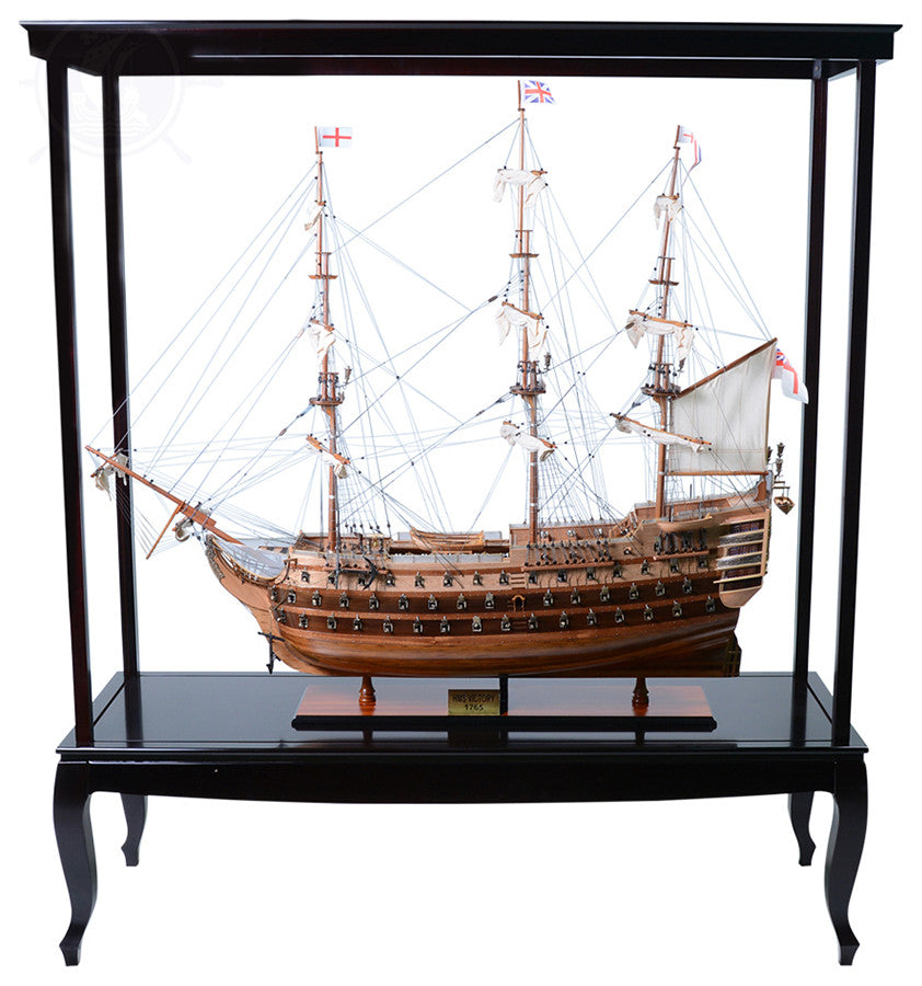 Display Case For Xl Ship No Glass Wooden Display Case for Model Ships