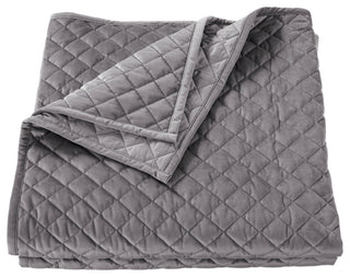 Velvet Diamond Quilt, Full/Queen, Gray, 1 Piece