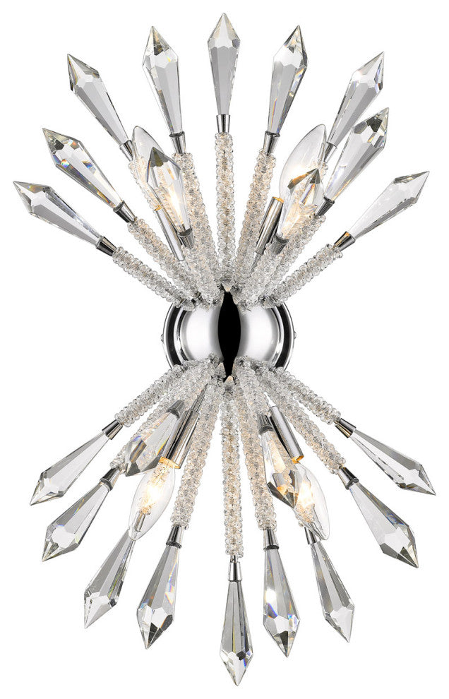 Zlite 4002-4S 4-Light Wall Sconce, Clear