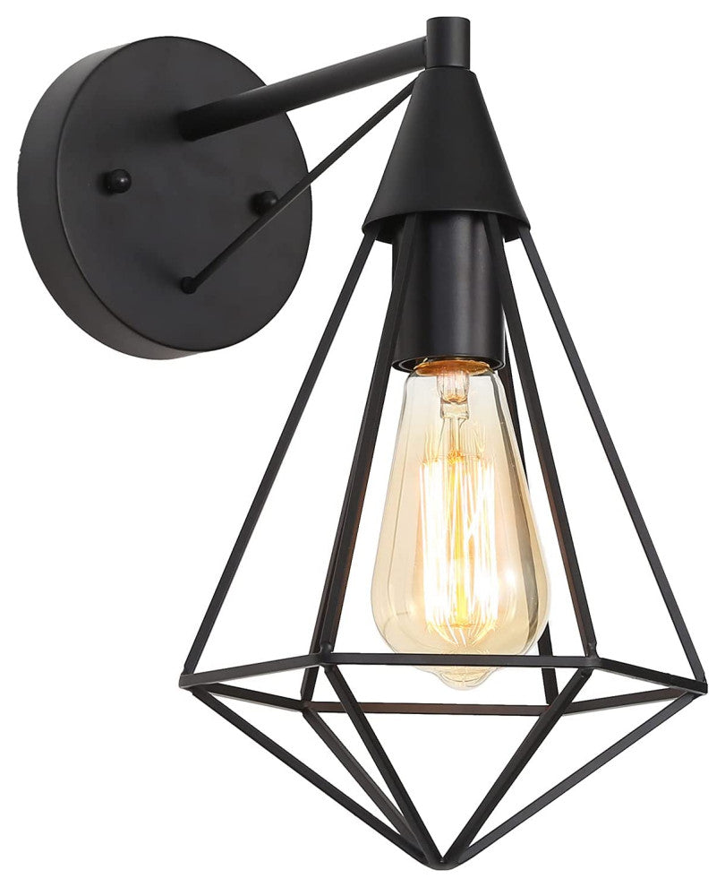 Black Modern Wall Sconce Farmhouse Cage Wall Lighting