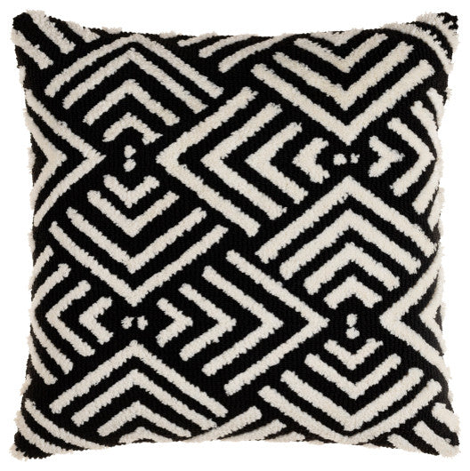 Surya Sheldon Pillow Cover 18"H X 18"W Black