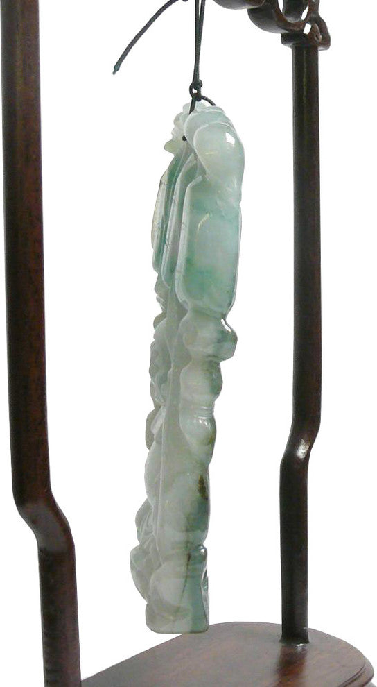 Chinese Jade Carved Happy Buddha Ornament Display