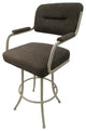 Swivel Counter Metal Bar Stool, Sanora Brown - Beige, 30"