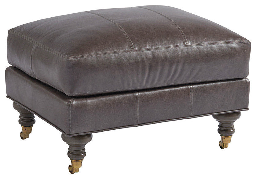 Oxford Leather Ottoman