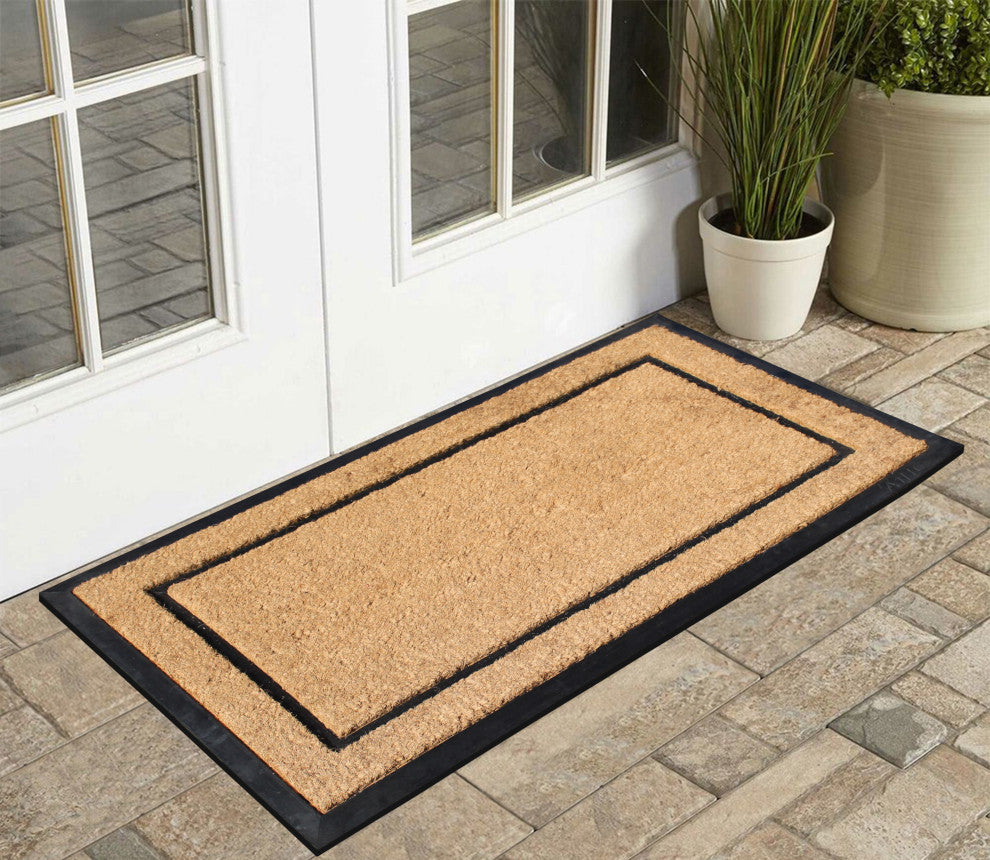 A1HC Natural Coir & Rubber Doormat, 24x39, Thick Durable Doormats for Outdoor