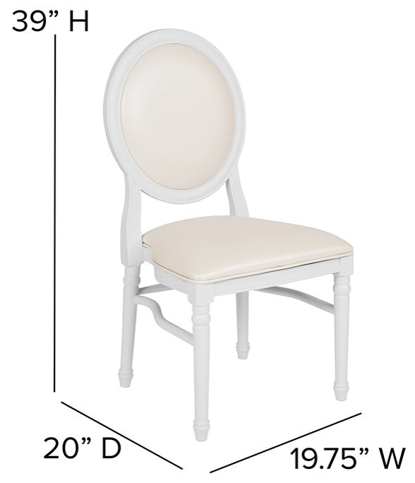 White Round Back Dining Chair