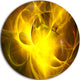 Dark Yellow Nebula Star, Abstract Digital Art Disc Metal Artwork, 36"