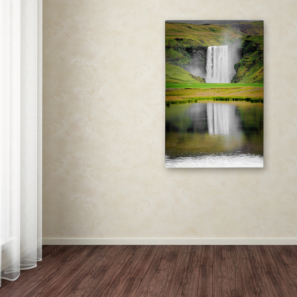 Philippe Sainte-Laudy 'The Reflection of Skogafoss' Canvas Art