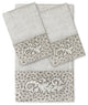 Linum Home Turkish Cotton April 3-Piece Embellished Towel Set, Light Gray