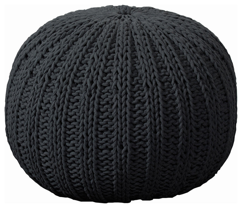 Sleek Charcoal Pouf