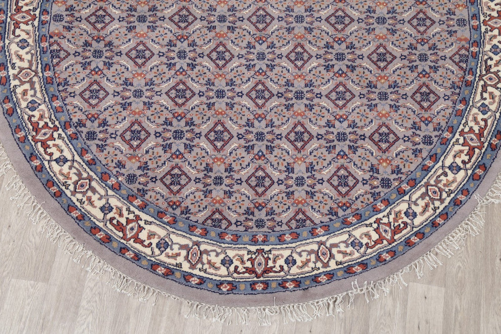 Bidjar Oriental Traditional Area Rug Hand-Knotted Indian, Gray, 8'3"x8'0