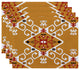 18"x14" Jodhpur Medallion, Geometric Print Placemat, Gold, Set of 4