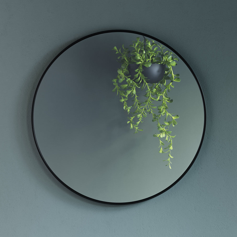 Mattox Round Mirror - 24" Diameter, Black