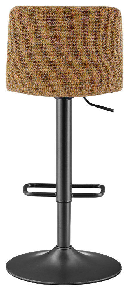 Bruce Gaslift Bar Stool, Pebbled Mustard, Fabric