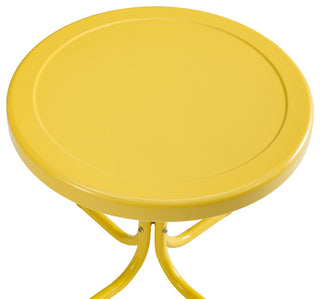 Retro Metal Side Table, Yellow