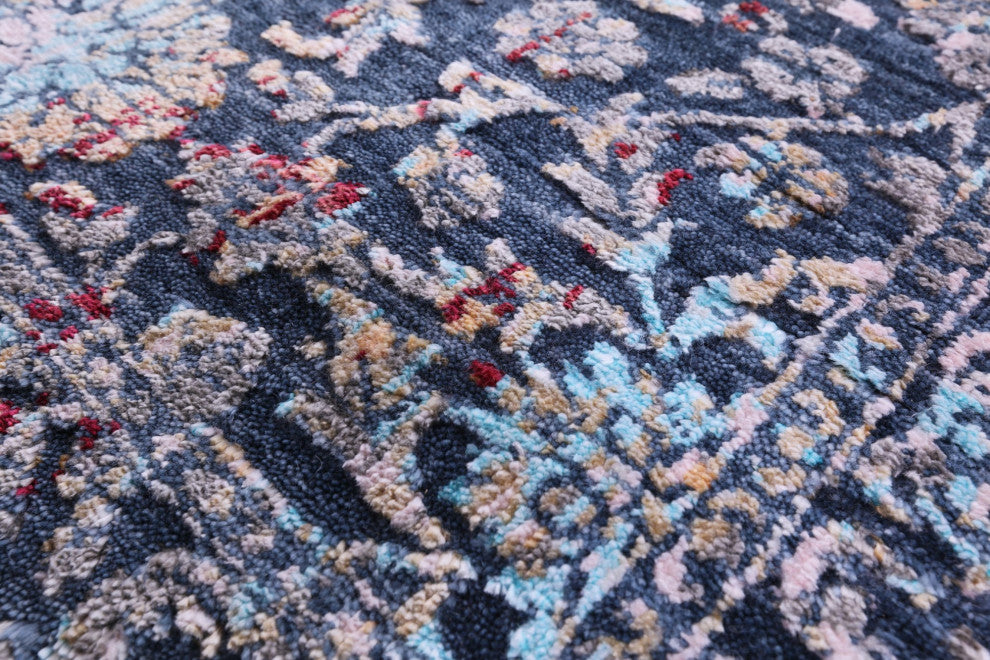 Runner Wool and Silk Persian Hand-Knotted Rug 2' 7" X 12' 5" Q11818