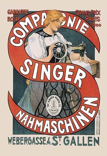 Compagnie Singer Nahmaschinen- Fine Art Giclee Print 24" x 36"