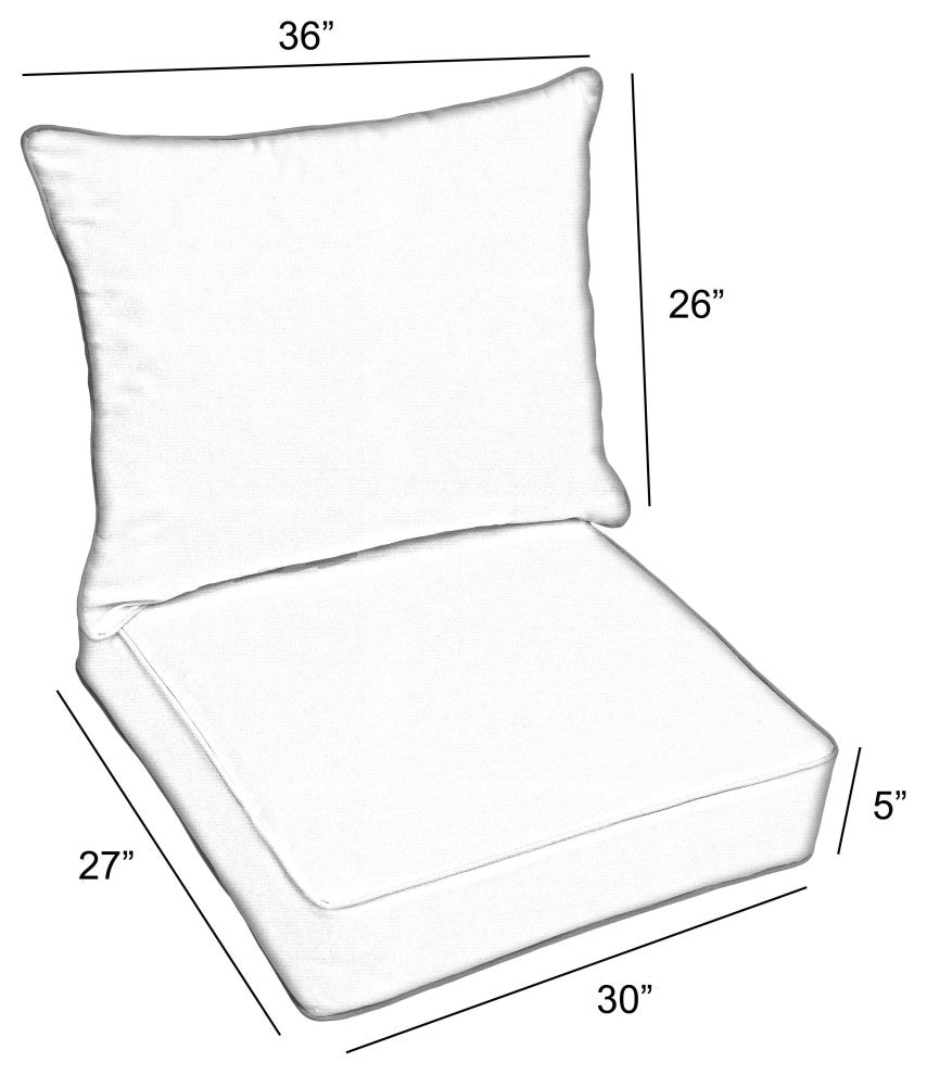 Sorra Home Pensacola Multi Corded Deep Seating Pillow With Cushion Set, 27x30x5