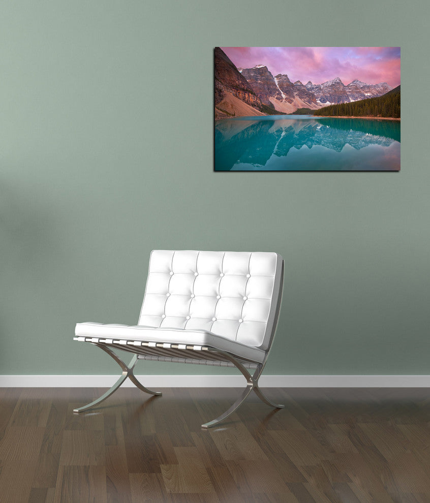 Epic Graffiti "Moraine Lake" by Jesse Estes, Giclee Canvas Wall Art, 12"x18"