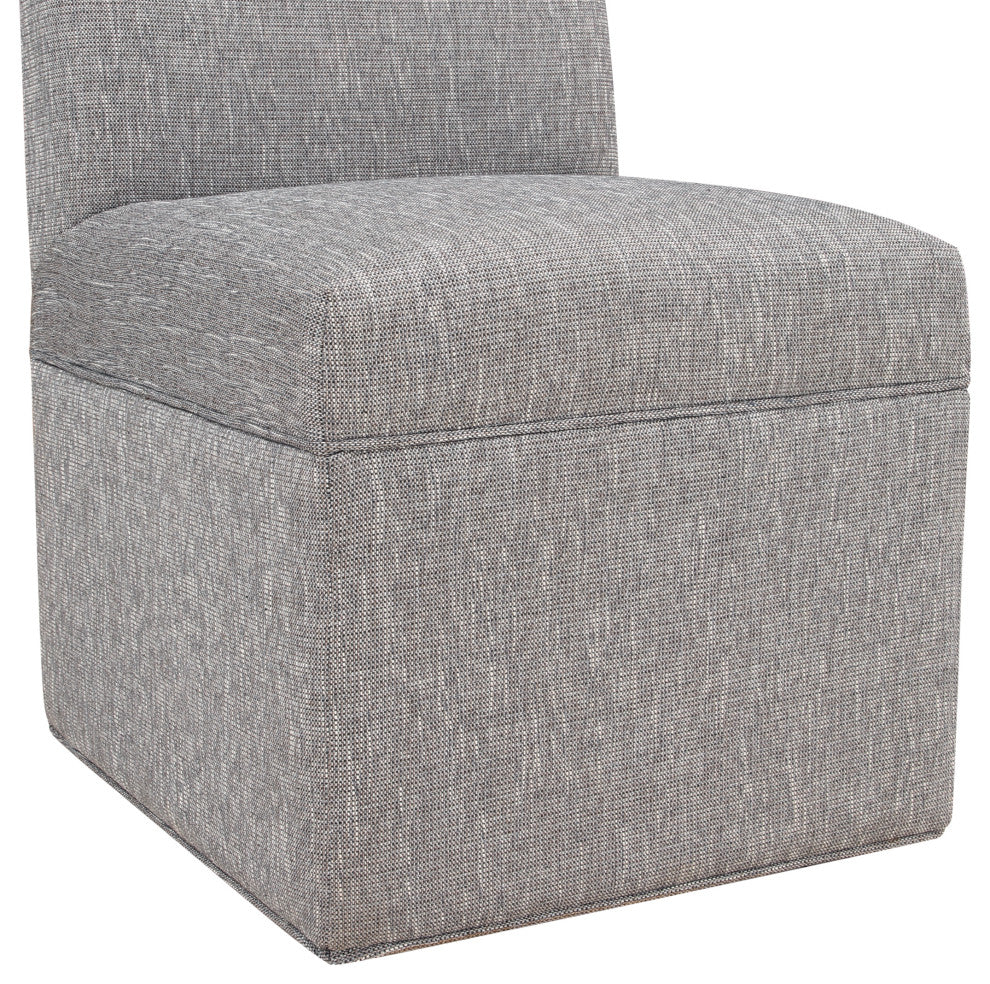 Delray Modern Upholstered Castered Chair, Ashen Grey