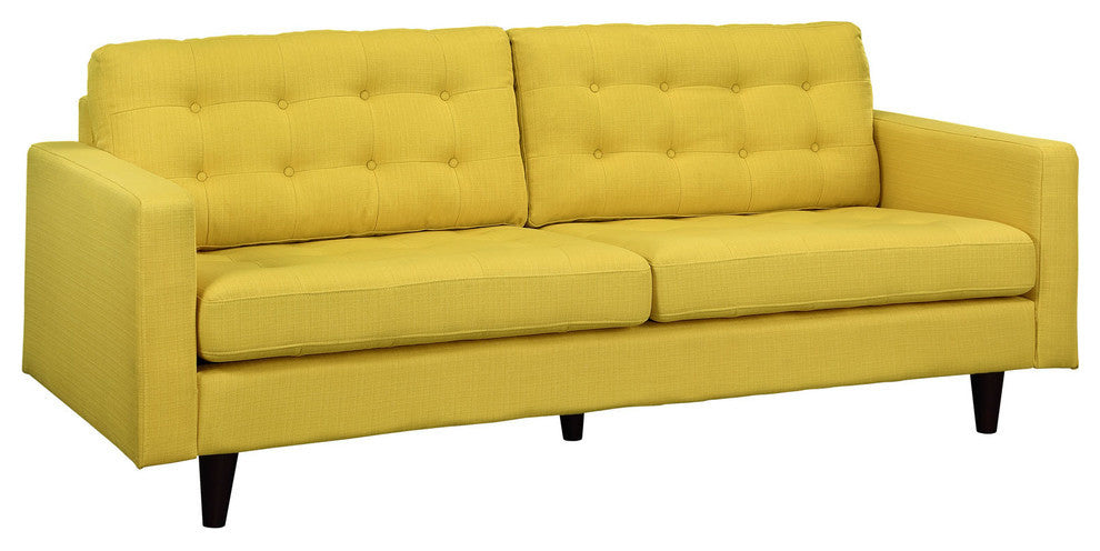 Modern Contemporary Armchair and Sofa, Sunny Fabric, 2-Piece Set