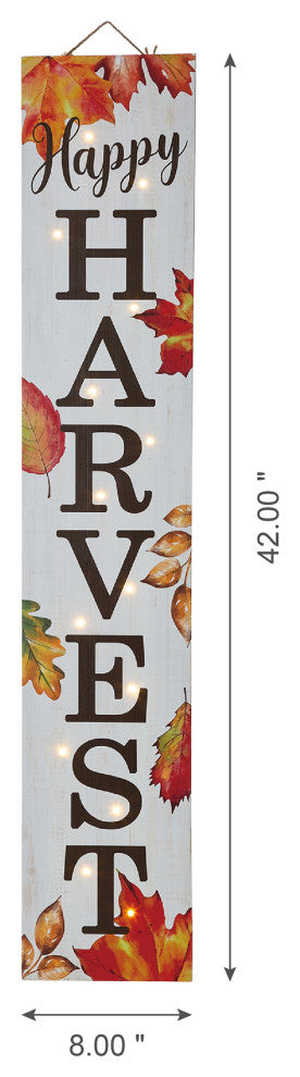 42"H Fall Lighted Maple leaves Wooden Porch Sign