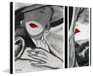 "Hat Lady 2" Painting Print on Wrapped Canvas
