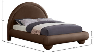 Madrid Upholstered Bed, Brown, Full, Velvet
